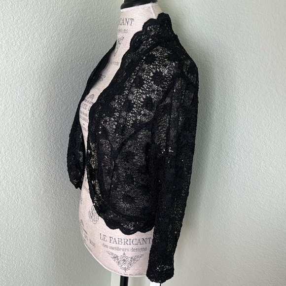 R&M Richards Beaded Black Lace Belaro - Picture 4 of 11